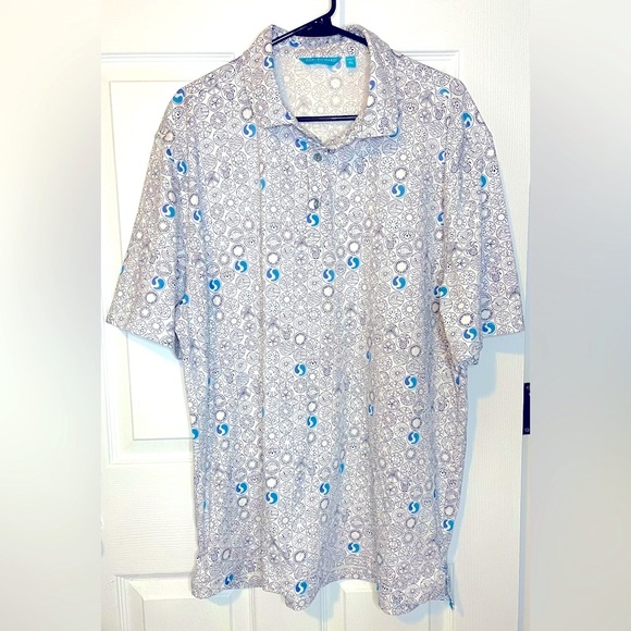 🌺 TORI RICHARD Honolulu Waves Honu Pineapple Hawaiian Aloha Polo Shirt Size XL - Picture 1 of 5